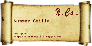 Nusser Csilla névjegykártya